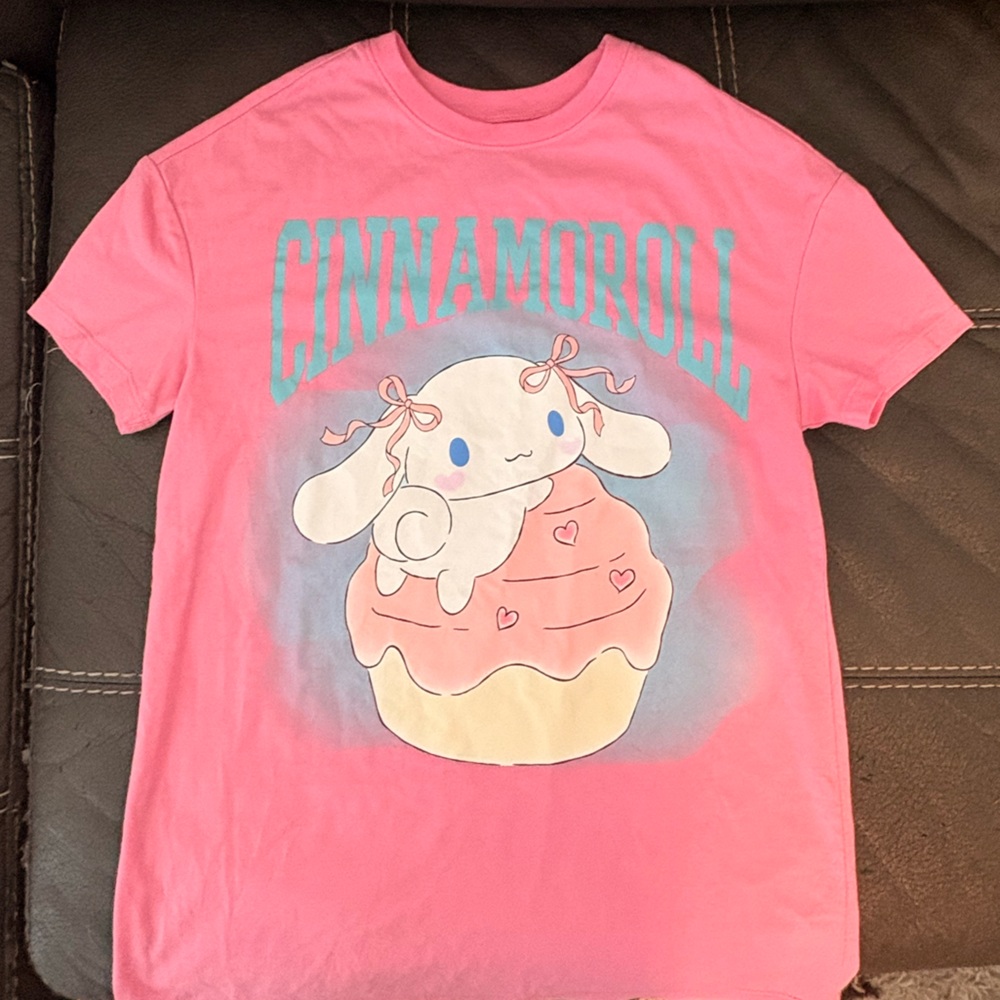 Sanrio Pink Short Sleeve Tee with Cartoon Design